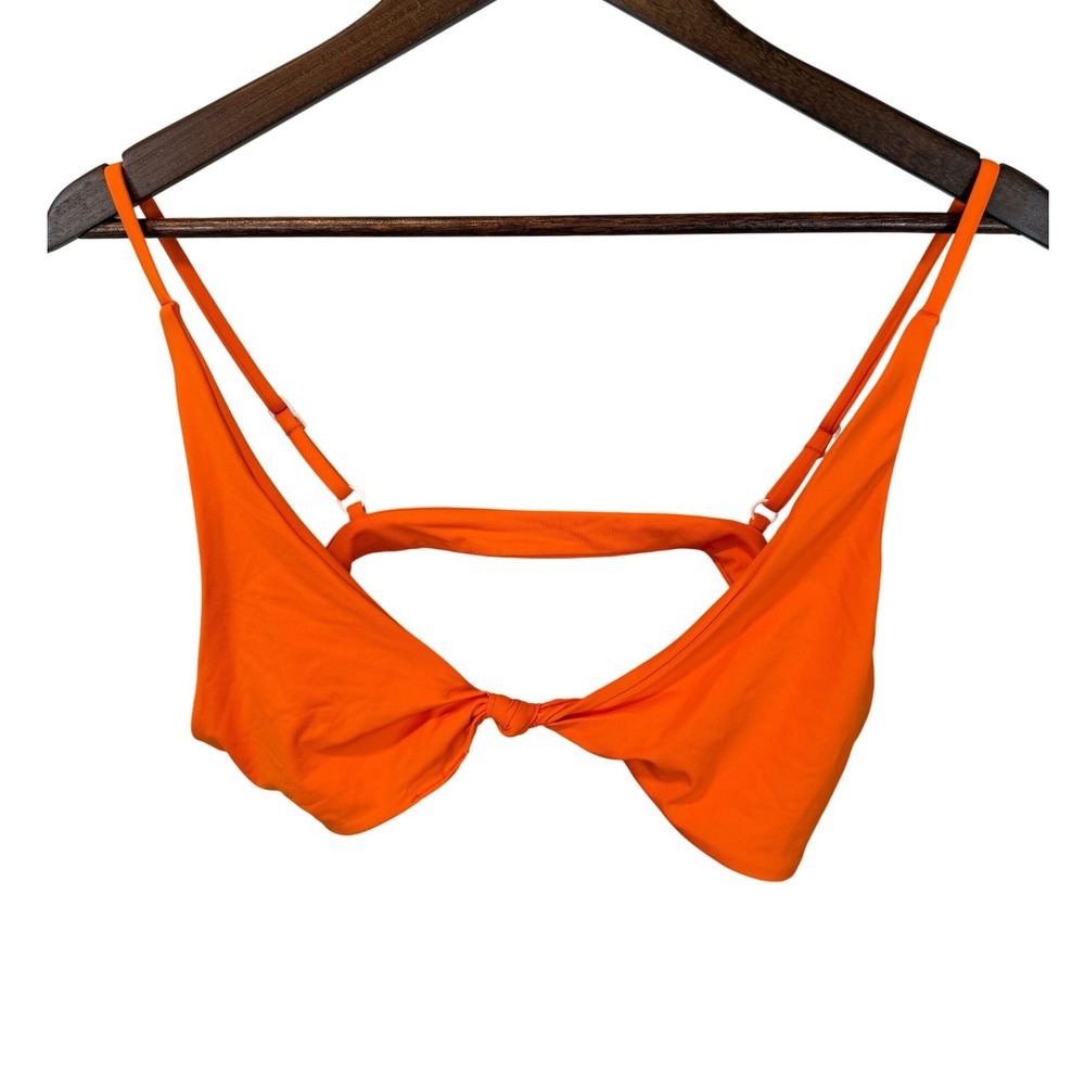 NWT TOAST Swim Tiger Orange Bikini Set Signature Knot Top High Hip‎ Bottom XL